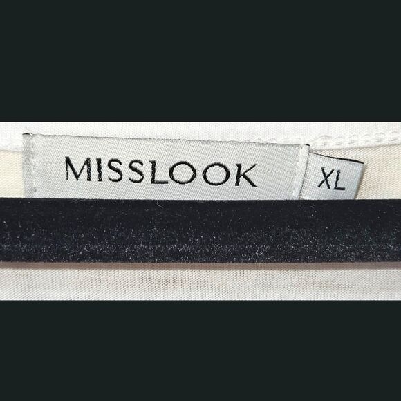 MISSLOOK Women's White LongSleeve Dragonfly detail V-Neck Shirt XL - Picture 8 of 12